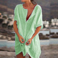 Damen-Longshirt aus Baumwolle und Leinen