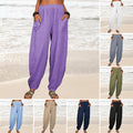 Lockere Damen-Freizeithose aus Baumwolle und Leinen