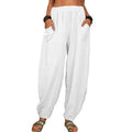 Lockere Damen-Freizeithose aus Baumwolle und Leinen