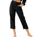 Lässige Damen-Hose aus Baumwollleinen mit hoher Taille