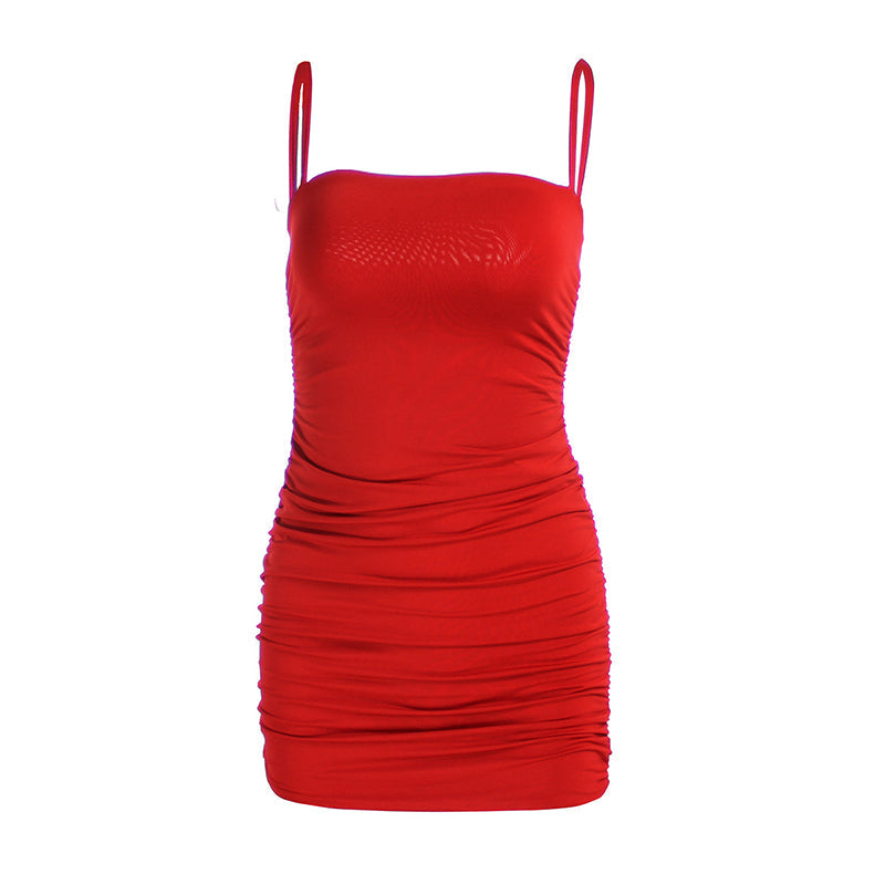 Gerafftes Wickelschlauch-Minikleid Hauptbild