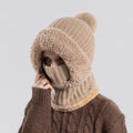 Gestrickte 3-in-1-Kälteschutzmütze für Damen