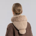 Gestrickte 3-in-1-Kälteschutzmütze für Damen