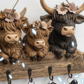 Highland Cow Holz Schlüsselhalter Dekor