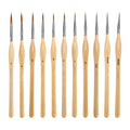 11-teiliges Miniatur-Detailpinsel-Set mit Naturholzgriff