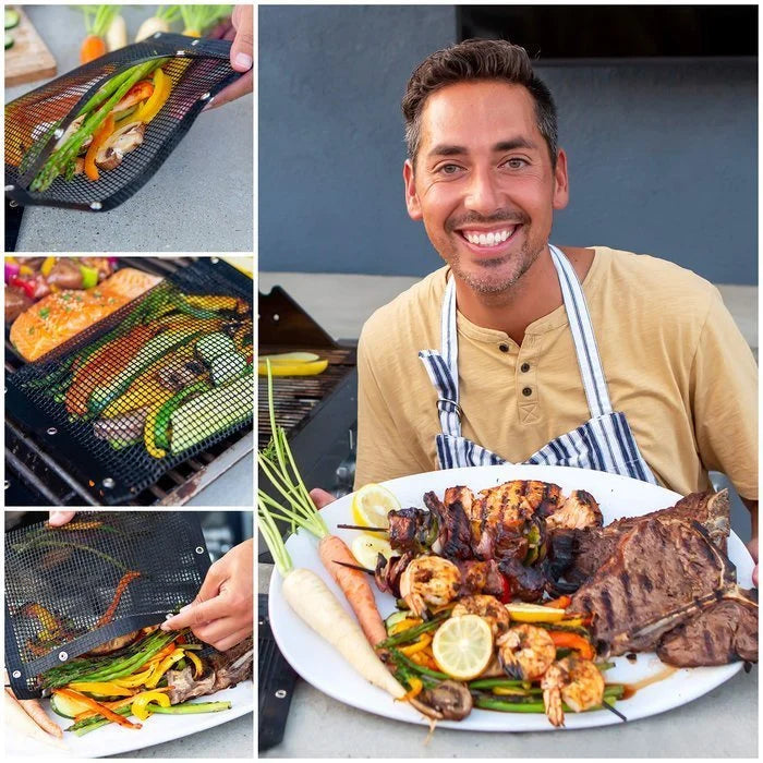 Wiederverwendbare, antihaftbeschichtete Grillbeutel aus Netzstoff Zweitbild