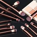 20-teiliges Make-up-Pinselset in Kaffeefarbe