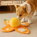 Orangefarbenes Plüsch-Hundespielzeug zum Versteckspiel