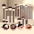 20-teiliges Make-up-Pinselset in Kaffeefarbe