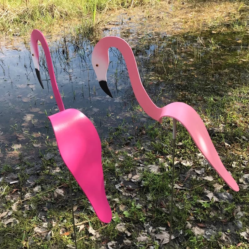 Wirbelnde Flamingo-Gartendekoration