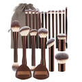 20-teiliges Make-up-Pinselset in Kaffeefarbe