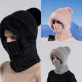 Gestrickte 3-in-1-Kälteschutzmütze für Damen
