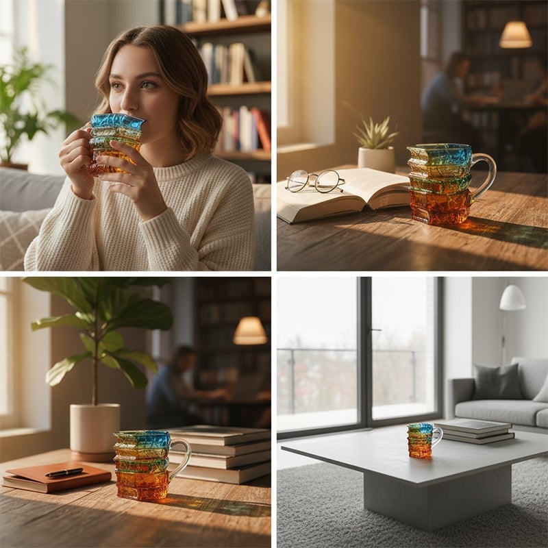 Handbemalte Buchkaffeetasse Zweitbild