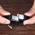 Mehrschichtiges Lederarmband im Cross-Stil