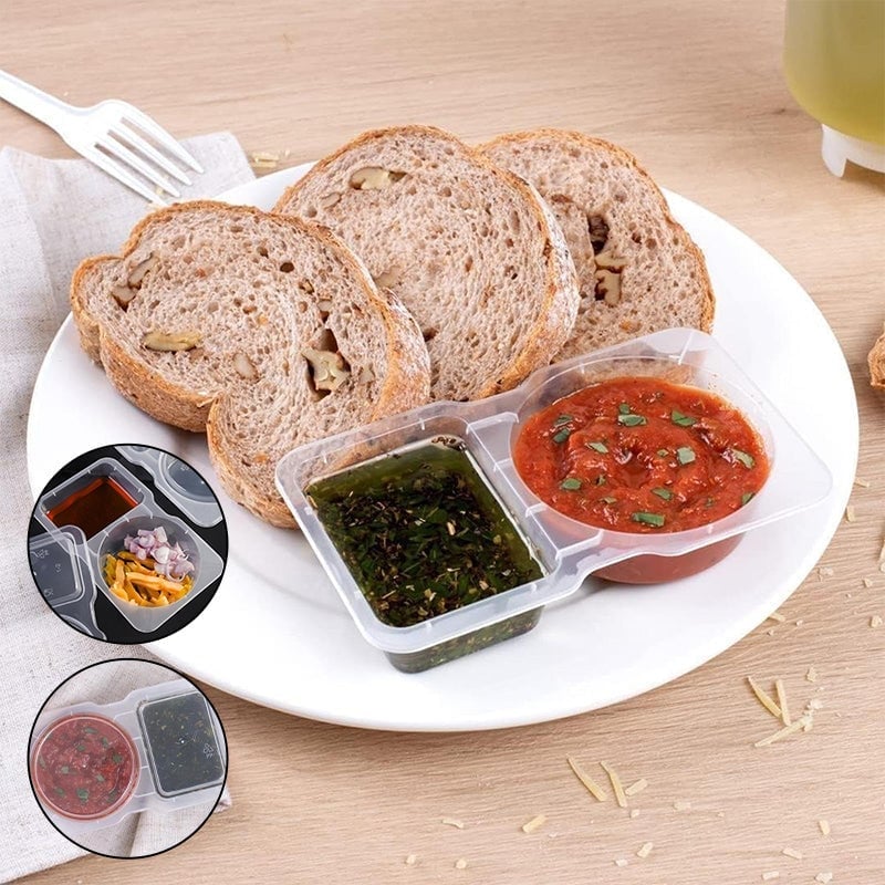Snackbehälter mit Doppelfach und Deckel Hauptbild