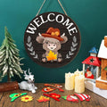 DIY hölzernes Weihnachtsschild "Highland Bull" als Willkommensschild