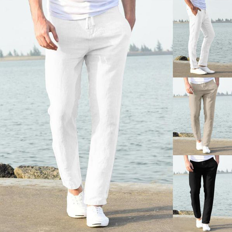 Lässige Herrenhose aus Baumwollleinen Hauptbild