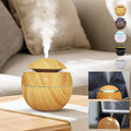 Runder Luftbefeuchter mit Holzmaserung
