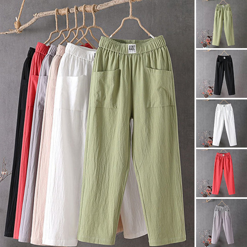 Damen-Hosen mit hoher Taille und lockerer Passform Hauptbild