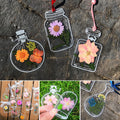 Wunderschöne transparente Lesezeichen mit getrockneten Blumen