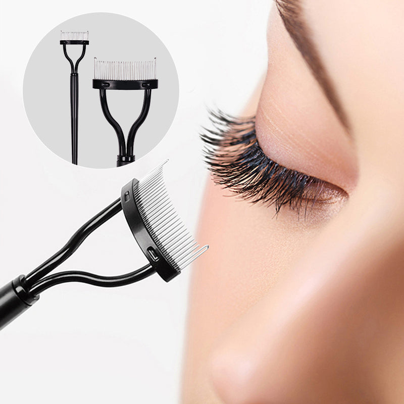 Tragbarer, halbgebogener Wimpernkamm mit Stahlstiften Zweitbild