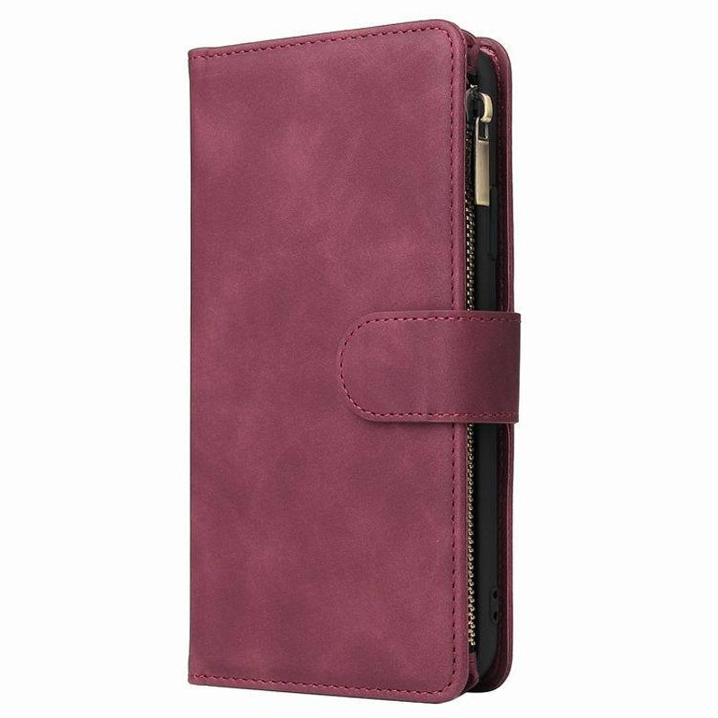 Multi-Card-Reißverschlusstasche aus Leder für das iPhone