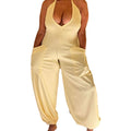 Neckholder-Jumpsuit mit zwei Taschen und Ordnerücken