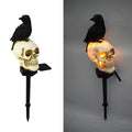 Halloween Solar Totenkopf Krähe Deko Lichter