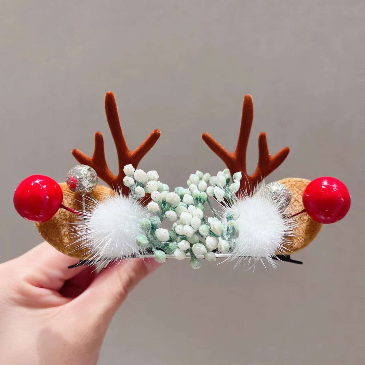 Rentiergeweih Weihnachts-Haarspange Hauptbild
